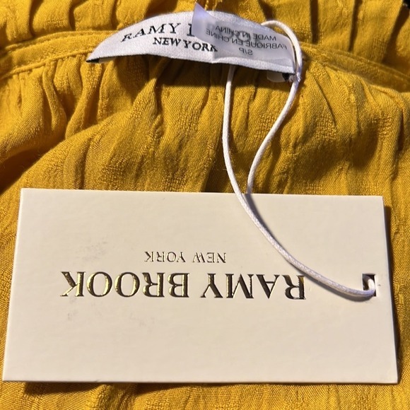 Ramy Brook Joni Sleeveless Ruffle-Hem Tassel Tie Mustard Top‎ Size S NWT - Picture 8 of 9